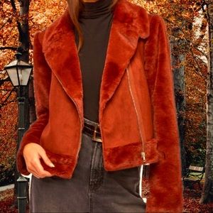 Shearling Style Motorcycle Lightweight Jacket